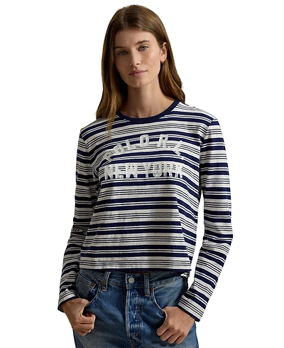 Polo Ralph Lauren Women's Striped Crewneck Long-Sleeve T-Shirt