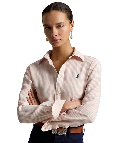 Polo Ralph Lauren Women's Classic Fit Striped Spread Collar Shirt
