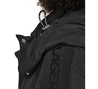 Karl Lagerfeld Paris Women's Hooded A-Line Puffer Coat