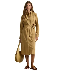 Polo Ralph Lauren Women's Long-Sleeve Belted Shirtdress