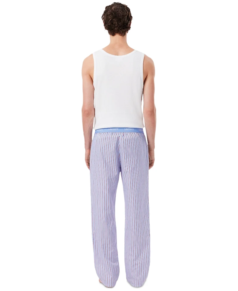 Lacoste Men's Cotton Striped Pajama Pants