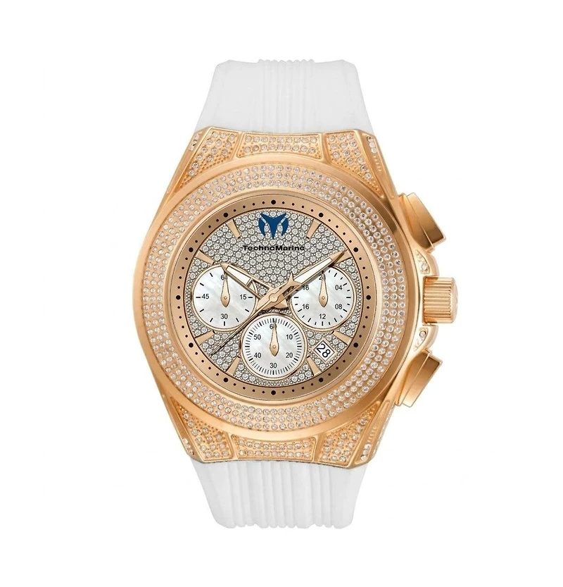 TechnoMarine Cruise Diva Pave Tm-125033 Women's 45mm Quartz Chronograph Watch