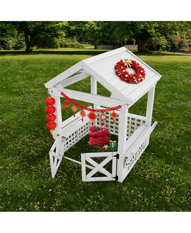 Yobtop Modern Outdoor Wooden Playhouse for Children