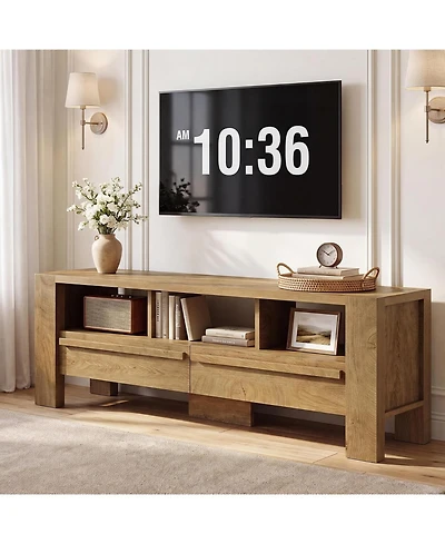 Tribesigns Tv Stand with Drawers and 3 Open Shelves,Television Stands Tv