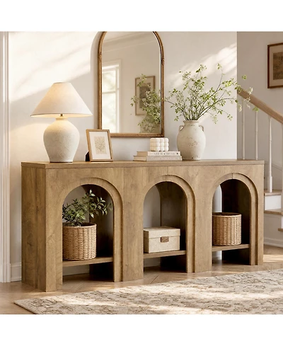 Tribesigns Solid Wood Console Table with Storage, Entryway Table