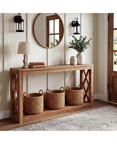 Tribesigns Farmhouse Solid Wood Console Table, Narrow Entryway Table
