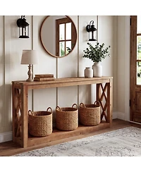 Tribesigns Farmhouse Solid Wood Console Table, Narrow Entryway Table