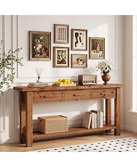 Tribesigns Extra Long Console Table with Storage, Narrow Wooden Sofa Table