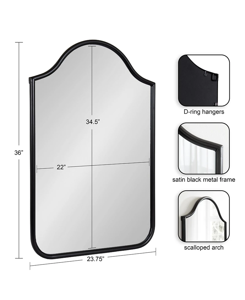 Kate and Laurel Fellows Framed Arch Wall Mirror
