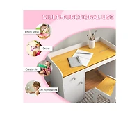 Yobtop Kids Desk and Chair Set with Storage Drawer - Study Desk for Children, Arts and Crafts, Snack Time, Homeschooling, Homework