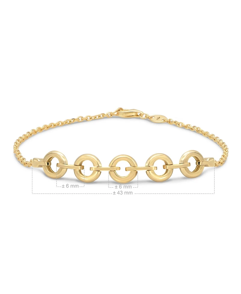 Devata Cable Link Chain Bracelet in 14K Gold, 6.5 in adj to 7.5 in, approx. 3.5 grams
