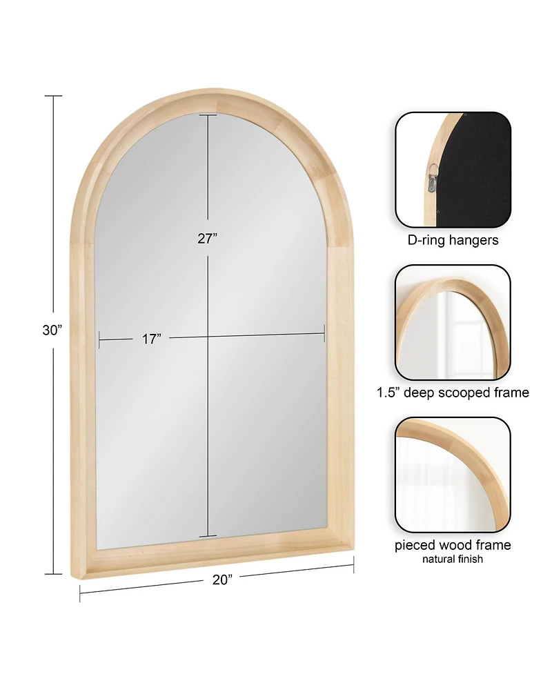 Kate and Laurel Hatherleigh Arch Wood Wall Mirror