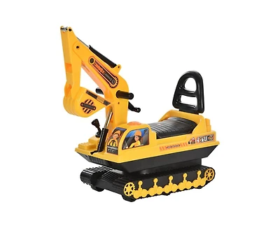 Yobtop No Power Toddler Non-Motorized Excavator Ride-On Toy with Movable Arm, Ages 3+