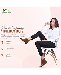 Spring Step Women's Stockholm Low-Shaft Bootie with Side Zipper Closure