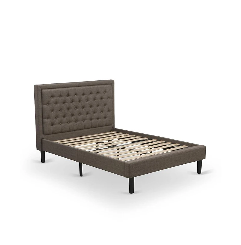 East West Furniture KD18F-1VL0C 2 Piece Full Size Bed Set - Full Size Bed Headboard with 1 Night Stand