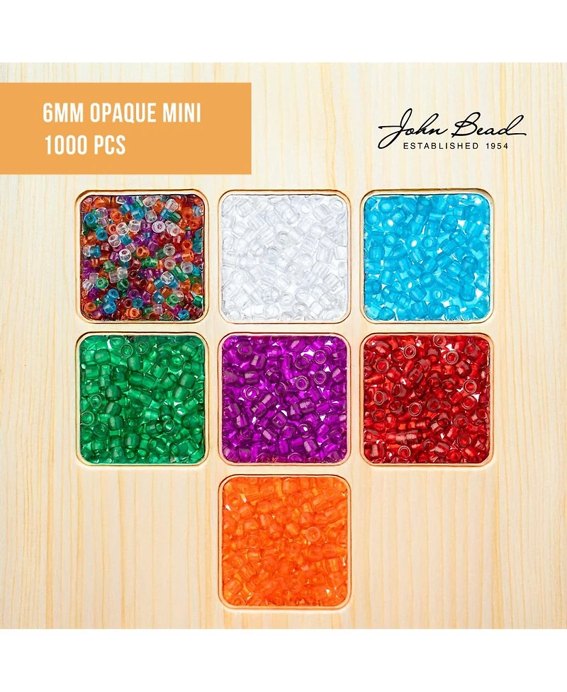 John Bead 1000ct Transparent Amethyst Mini Plastic Crow Beads for Diy Jewelry Making