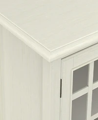 Simpli Home Connaught Solid Wood Low Storage Cabinet in Antique White