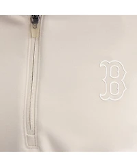 Fanatics Women's Beige Boston Red Sox Oversized Clutch Tri-Blend Half-Zip Pullover Sweatshirt