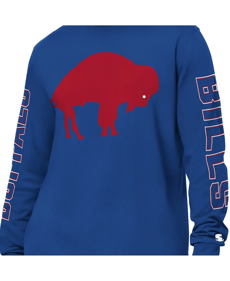 Starter Men's Royal Buffalo Bills Clutch Hit Ii Logo Long-Sleeve T-Shirt