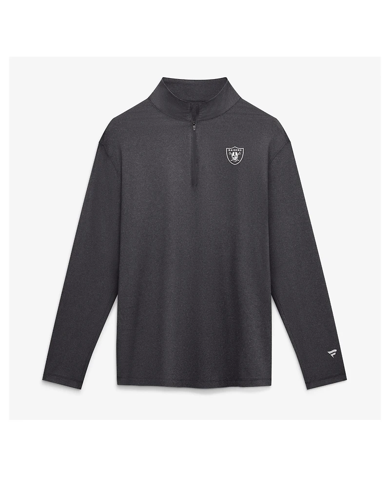 Fanatics Men's Charcoal Las Vegas Raiders Clutch Quarter-Zip Pullover Sweatshirt