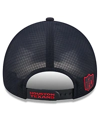 New Era Men's Navy Houston Texans 2026 Sideline Apex 9FORTY Adjustable Trucker Hat