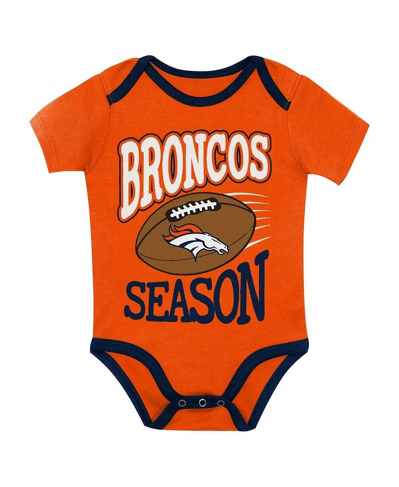 Outerstuff Baby Boys and Girls 3-Piece Denver Broncos First Round Pick Creeper