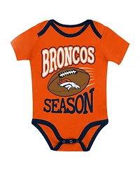 Outerstuff Baby Boys and Girls 3-Piece Denver Broncos First Round Pick Creeper