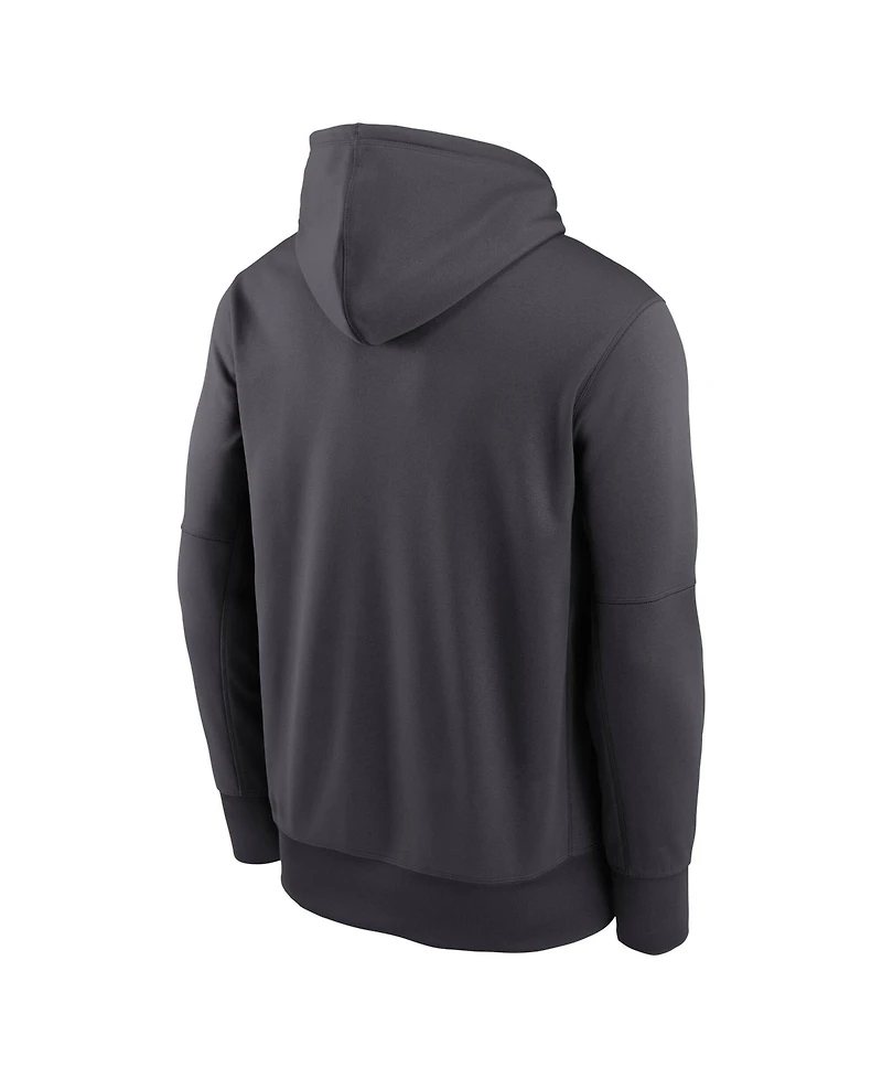 Nike Men's Charcoal New York Giants Toss Sweep Therma-fit Hoodie