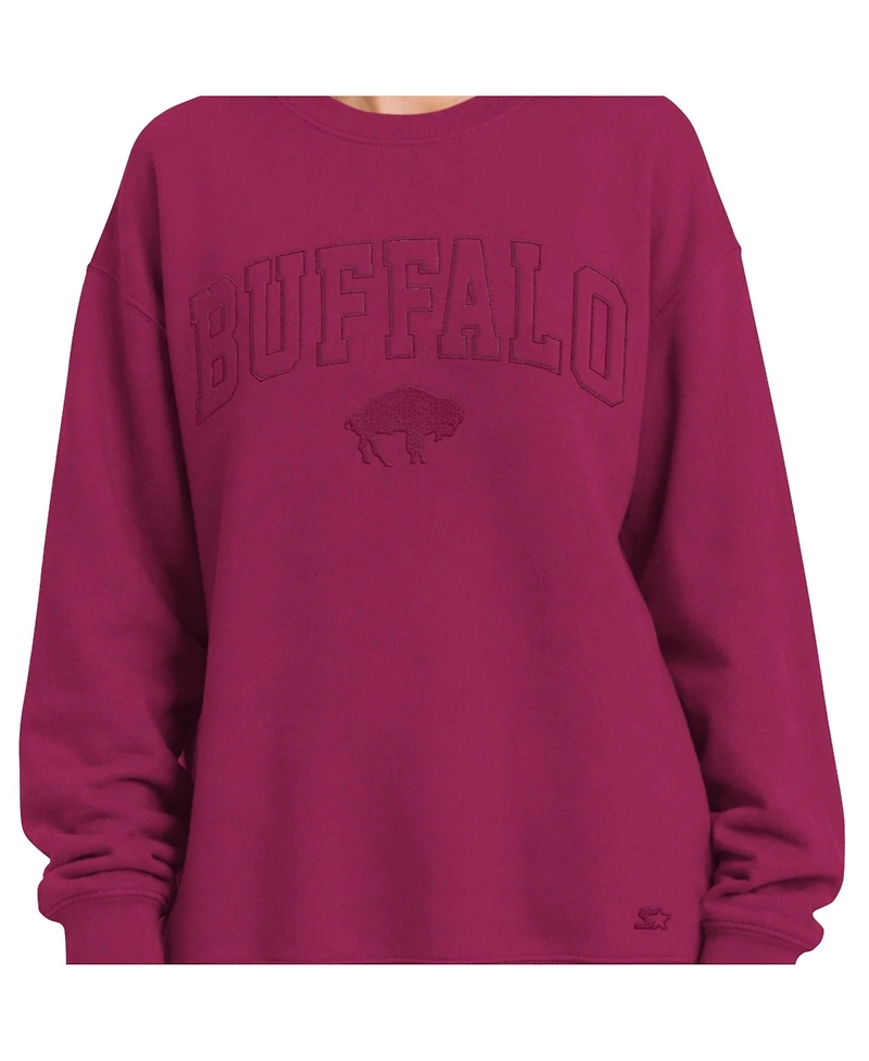 Starter Women's Maroon Buffalo Bills Athleisure Oversized Fleece Sweatshirt