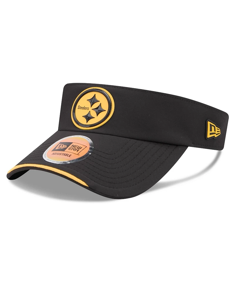 New Era Men's Black Pittsburgh Steelers 2026 Sideline Adjustable Visor Hat