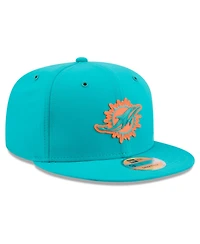New Era Men's Aqua Miami Dolphins 2026 Sideline 9FIFTY Snapback Hat