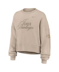 Nike Women's Tan Iowa Hawkeyes Neutral Stance Collection Oversized Phoenix Fleece Sweatshirt