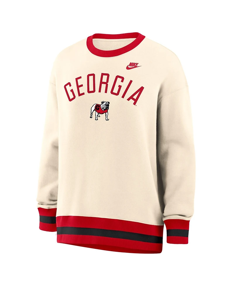 Nike Women's Natural Georgia Bulldogs Oversized Legacy Arch Phoenix Sweatshirt