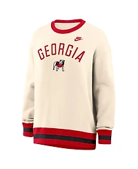Nike Women's Natural Georgia Bulldogs Oversized Legacy Arch Phoenix Sweatshirt