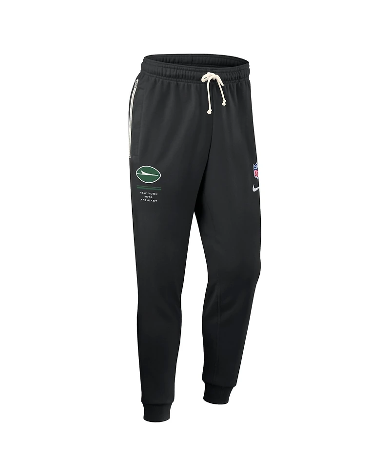 Nike Men's Black New York Jets Sideline Standard Issue Touchback Kick Dri-fit Taper Pants