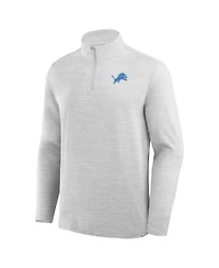 Fanatics Men's Heather Gray Detroit Lions Clutch Quarter-Zip Pullover Sweatshirt