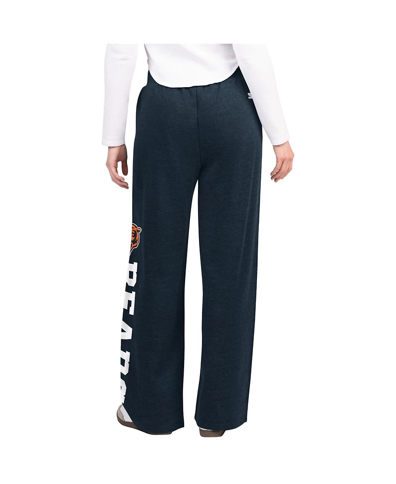 Starter Women's Navy Chicago Bears Field Wide Leg Sweatpants