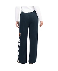 Starter Women's Navy Chicago Bears Field Wide Leg Sweatpants