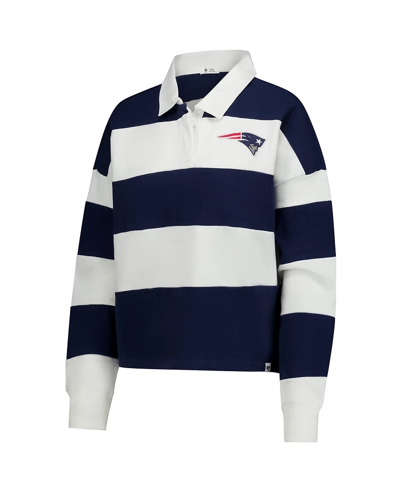 47 Brand Women's Navy/White New England Patriots Clubhouse Hall Raven RugbyLong sleeves T-Shirt