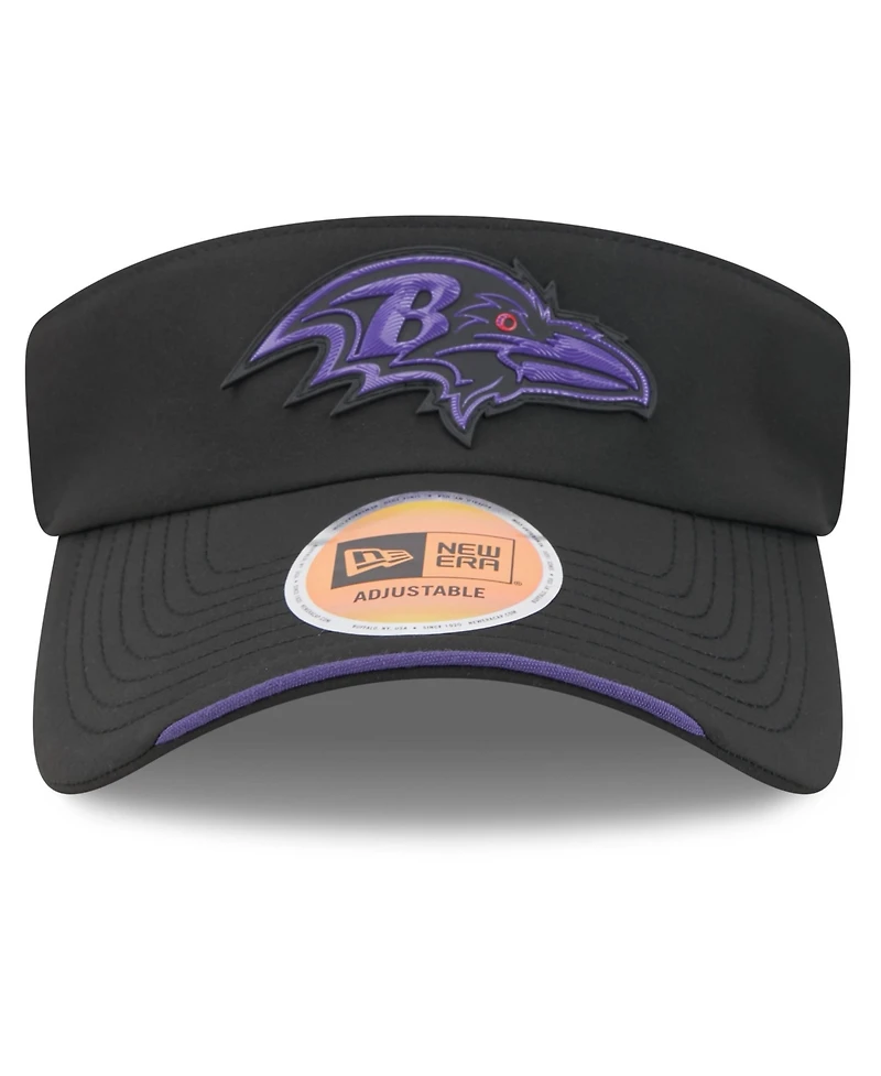 New Era Men's Black Baltimore Ravens 2026 Sideline Adjustable Visor Hat