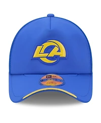 New Era Men's Royal Los Angeles Rams 2026 Sideline Apex 9FORTY Adjustable Trucker Hat
