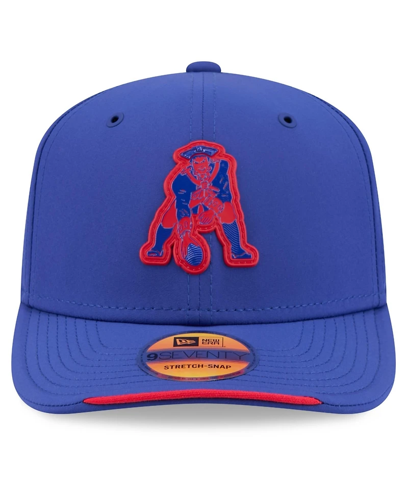 New Era Men's Royal New England Patriots 2026 Sideline Throwback 9SEVENTY Adjustable Hat