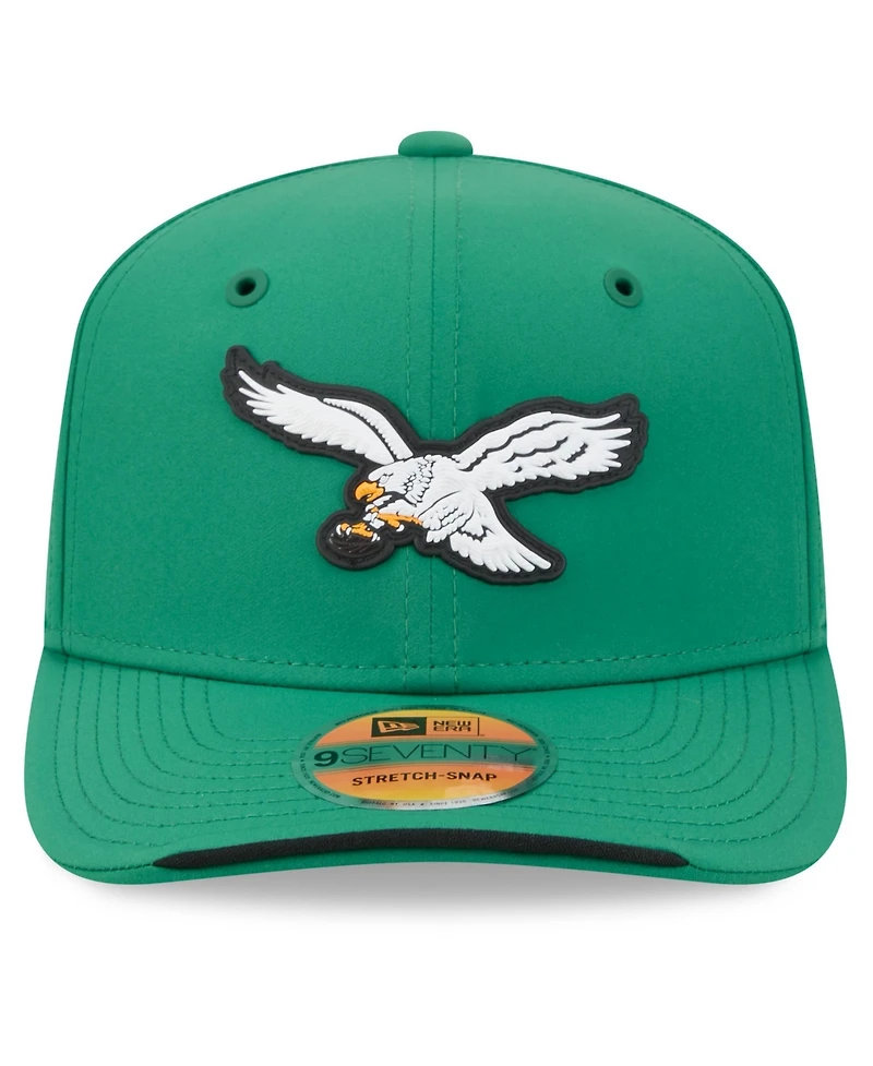 New Era Men's Kelly Green Philadelphia Eagles 2026 Sideline Throwback 9SEVENTY Adjustable Hat