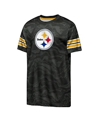 Outerstuff Big Boys and Girls Black Pittsburgh Steelers Slant Route Performance T-Shirt