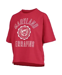 Pressbox Women's Red Maryland Terrapins Motley Crew Bishop Waist Length Oversized Slub T-Shirt