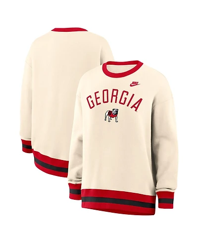 Nike Women's Natural Georgia Bulldogs Oversized Legacy Arch Phoenix Sweatshirt