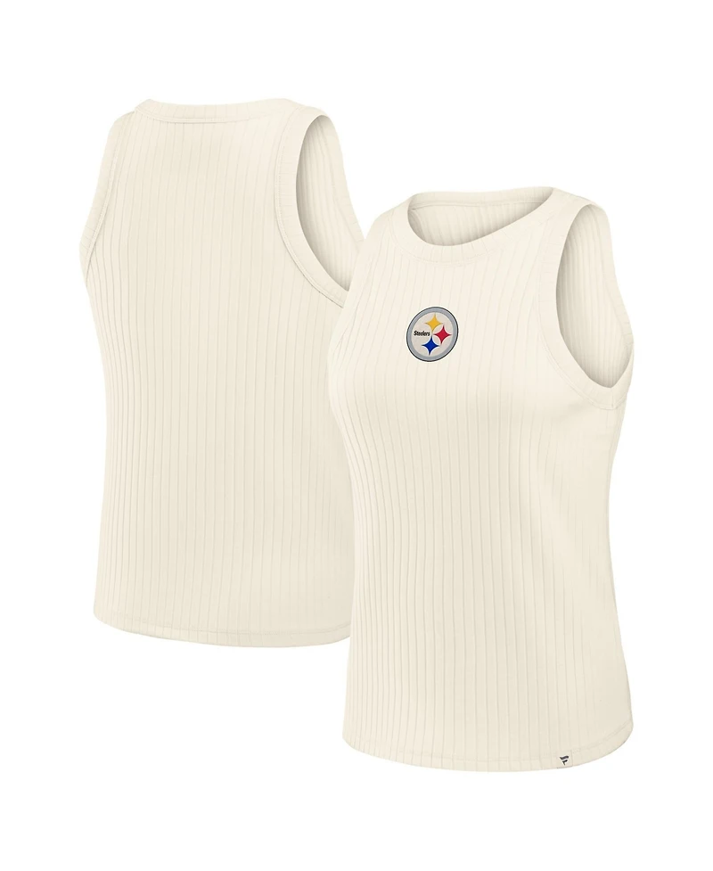 Fanatics Women's Cream Pittsburgh St-Shirtlers Star Play Tri-Blend Ribbed Tank Top