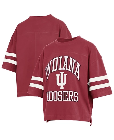Pressbox Women's Crimson Indiana Hoosiers Wayne Tyler Cropped T-Shirt