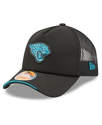 New Era Men's Black Jacksonville Jaguars 2026 Sideline Apex 9FORTY Adjustable Trucker Hat