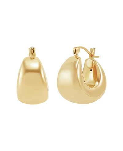 Macy's Polished Electroform Graduated Chunky Oval Hoop Earrings in 10k Yellow Gold